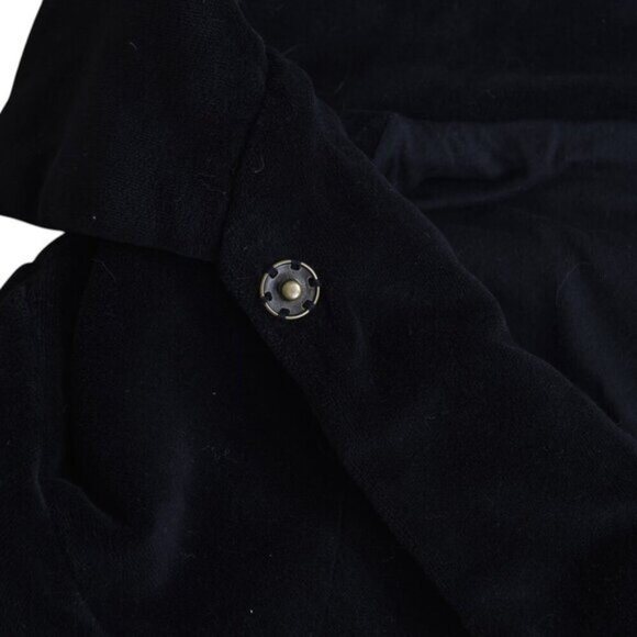 Young Fabulous & Broke Black Velour Furry Jacket Relaxed Fit Size Medium - Picture 9 of 11